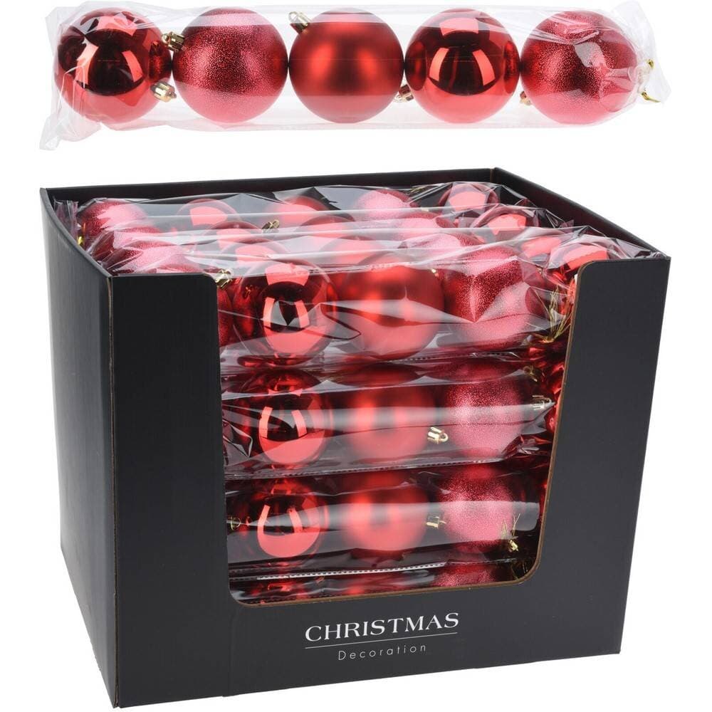 Koopman Xmas Ball Set 5X80Mm Red