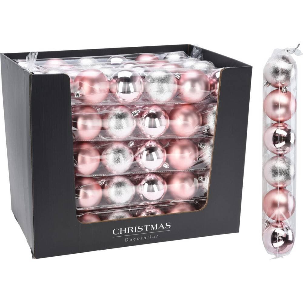 Koopman Xmas Ball Set 6X70Mm Pink