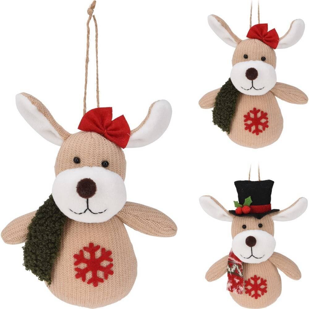 Koopman Fabric Dog Hang Deco 17Cm 2Ass