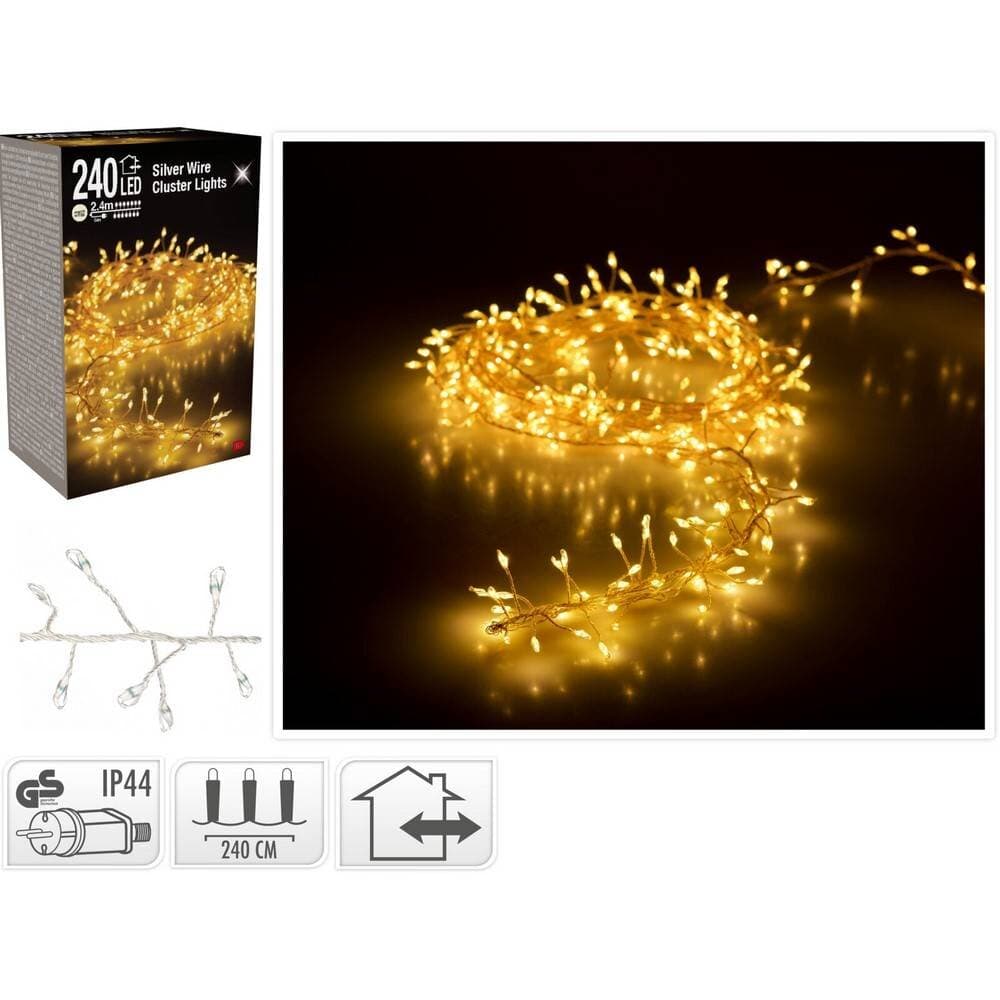 Koopman Led Silver Wire With 240 Leds Adapter