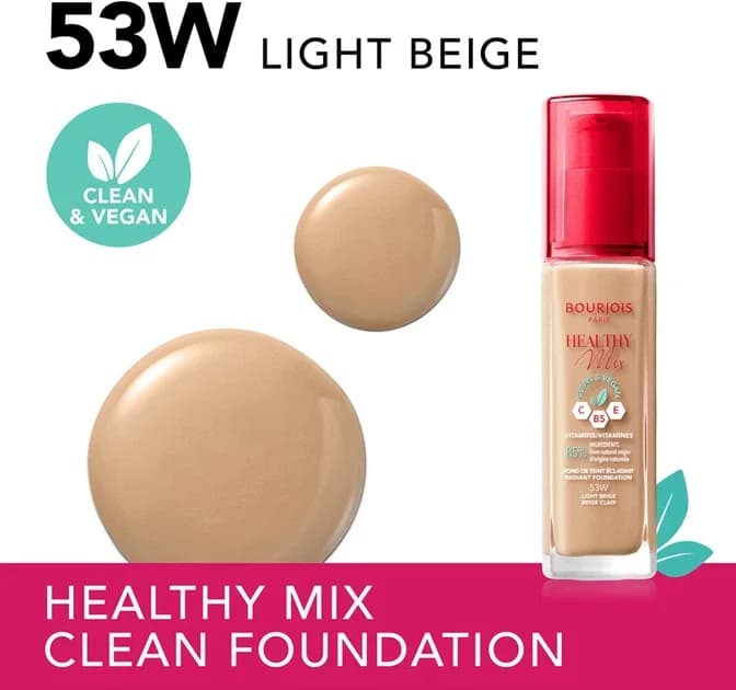 Bourjois Healthy Mix Clean & Vegan Foundation (053 Light Beige Clair) 2