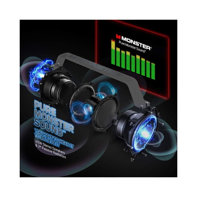 Monster Adventurer Force Portable Bluetooth Speaker 80W (Black) 5