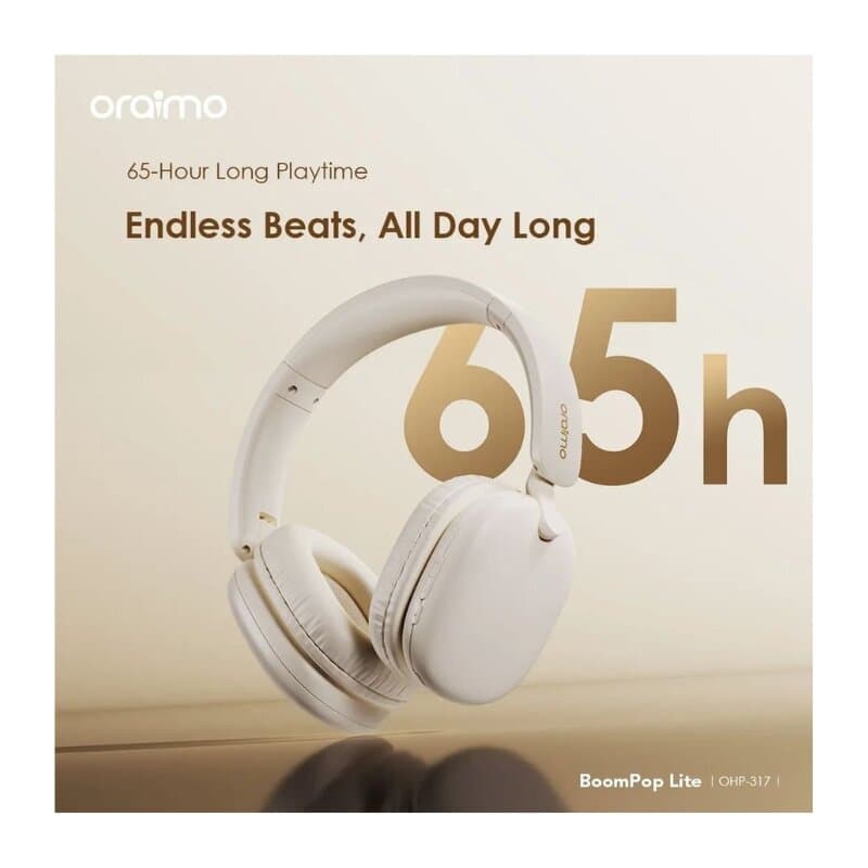 Oraimo BoomPop Lite ENC Over-Ear Wireless Headphones (Black) 2