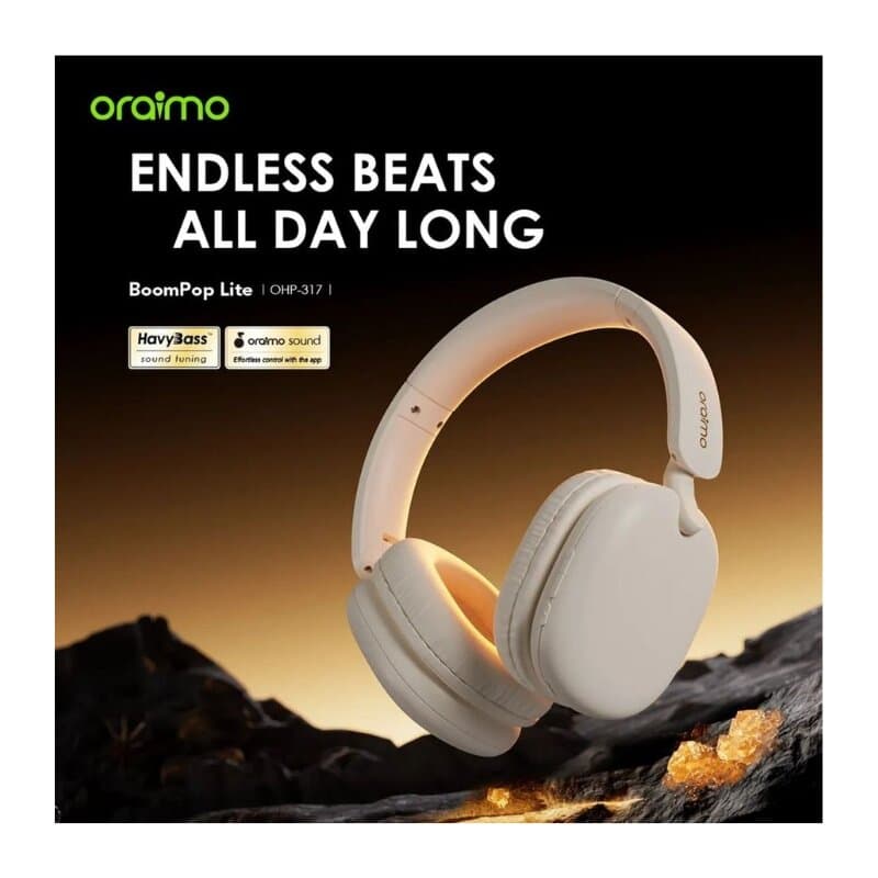 Oraimo BoomPop Lite ENC Over-Ear Wireless Headphones (Black) 3