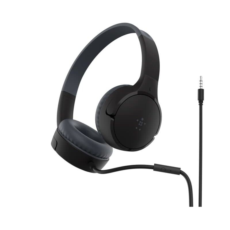 Belkin SoundForm Mini Wired On‑Ear Headphones (Black)