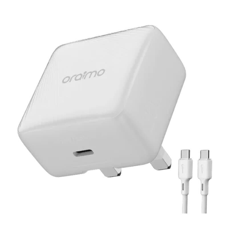 Oraimo Charger 20W Gan tech with C-to-C cable (White) 1