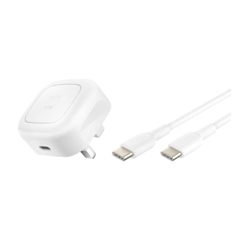 Belkin 20W USB PD Wall Charger With PPS, White w / 1m C-C (cable)