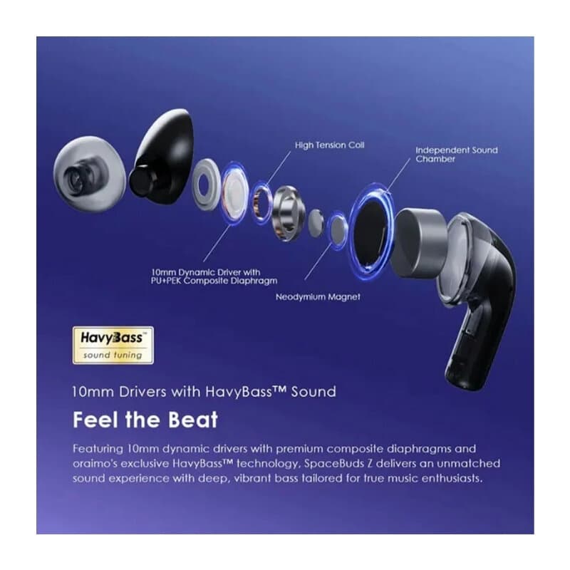 Oraimo Spacebuds Z ANC TWS Earbuds (Gold) 4