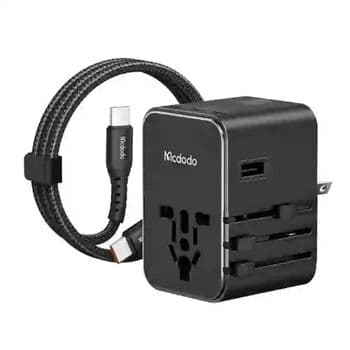 McDodo 45W 3C + 1A Universal Travel Adapter (UK / US / EU) + 60W C To C Cable 1m