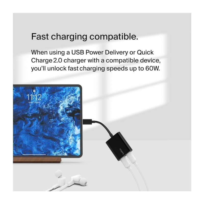 Belkin Adapter USB-C To Audio + Charge (Black) 4
