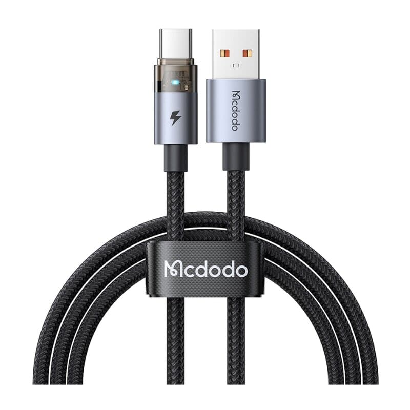 McDodo USB-C Cable With Charging Light 1.2m Transparent (Silver) 1