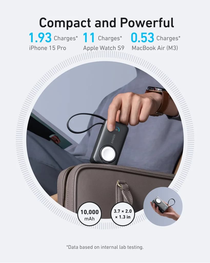 Anker MagGo Power Bank 10K mAh 35W (Phone and Apple Watch) (White) 5