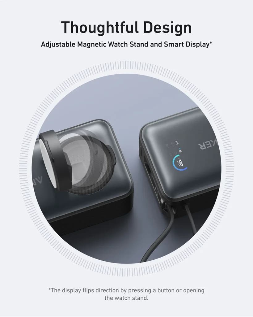 Anker MagGo Power Bank 10K mAh 35W (Phone and Apple Watch) (White) 2