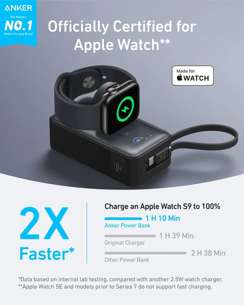 Anker MagGo Power Bank 10K mAh 35W (Phone and Apple Watch) (White) 3