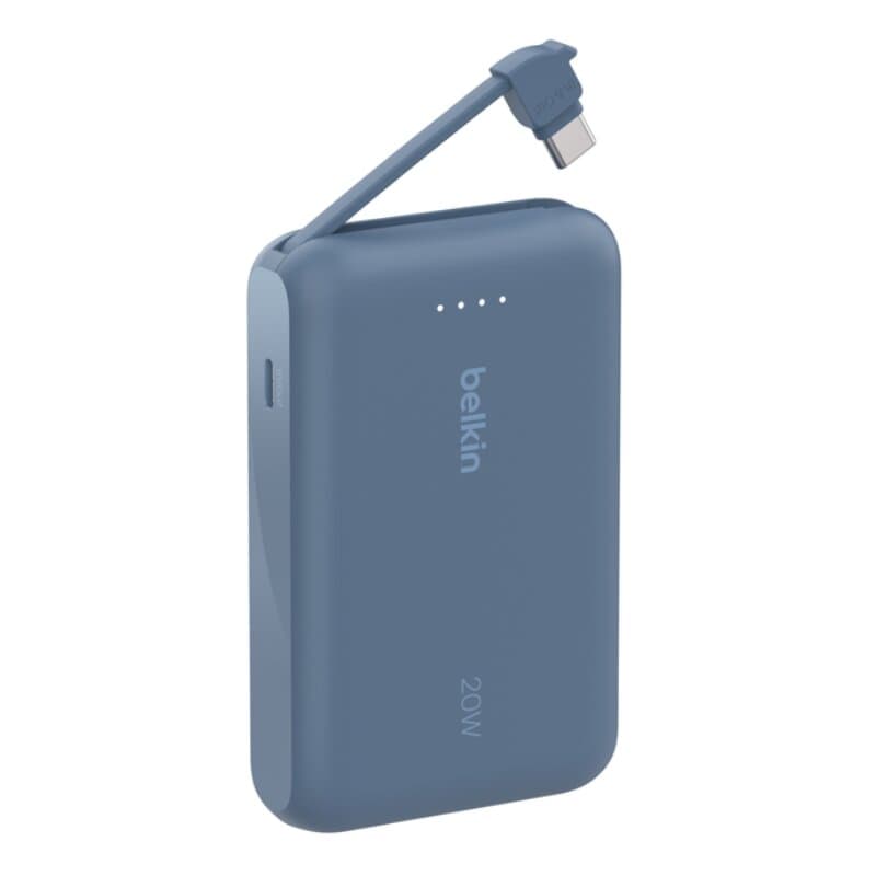 Belkin Power Bank 10K with Integrated Cable (Blue)
