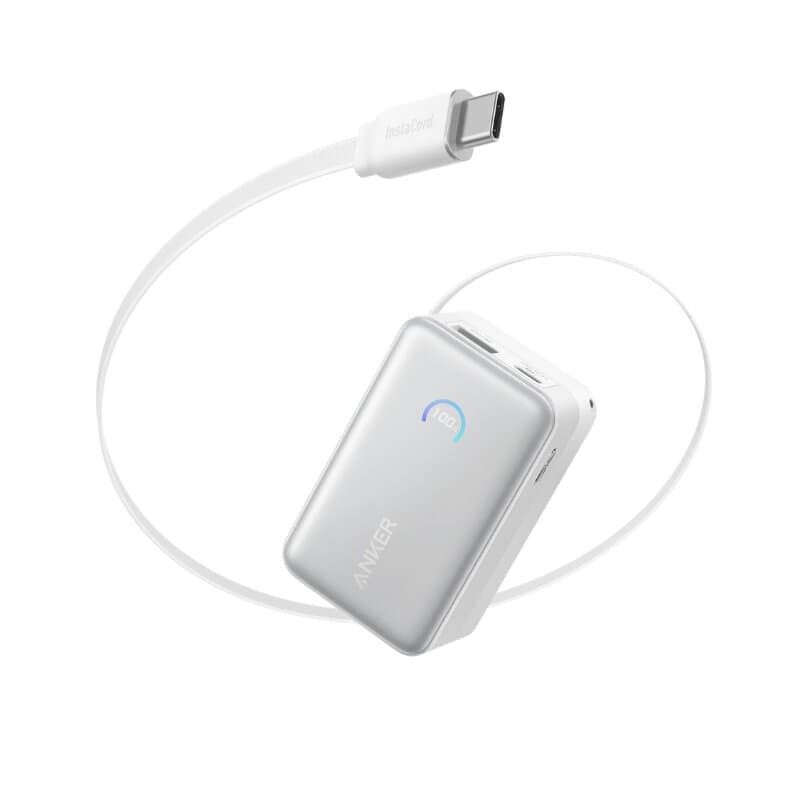 Anker Nano Power Bank 10K 45W Built-In Retractable USB-C Cable (White) 1