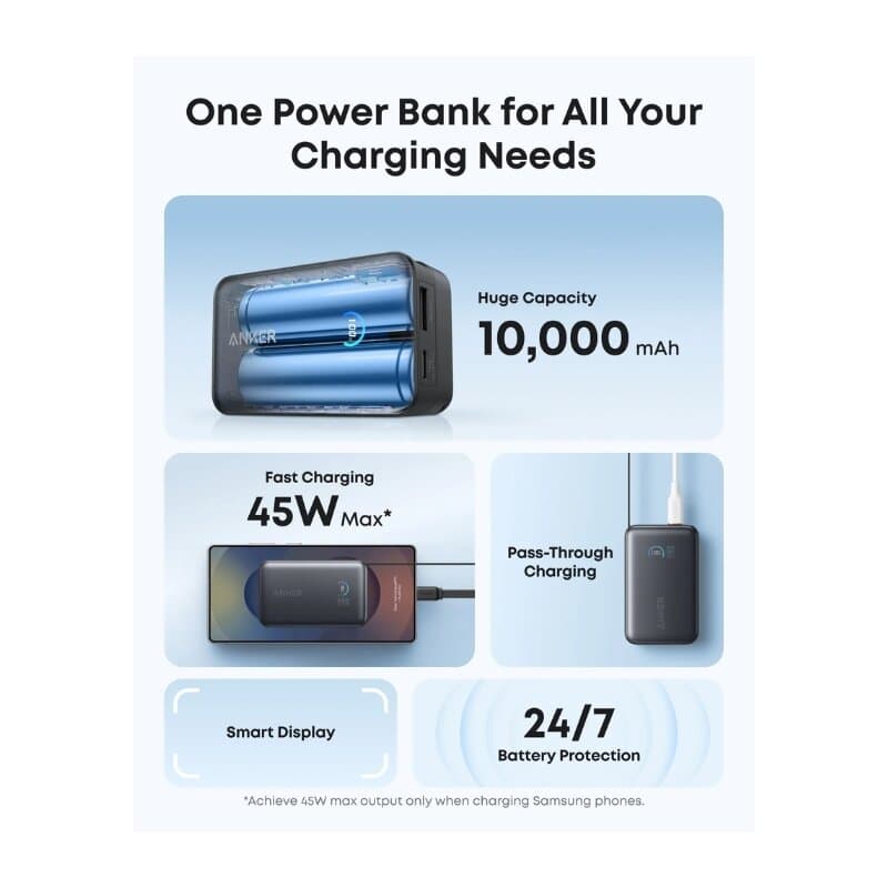 Anker Nano Power Bank 10K 45W Built-In Retractable USB-C Cable (White) 3