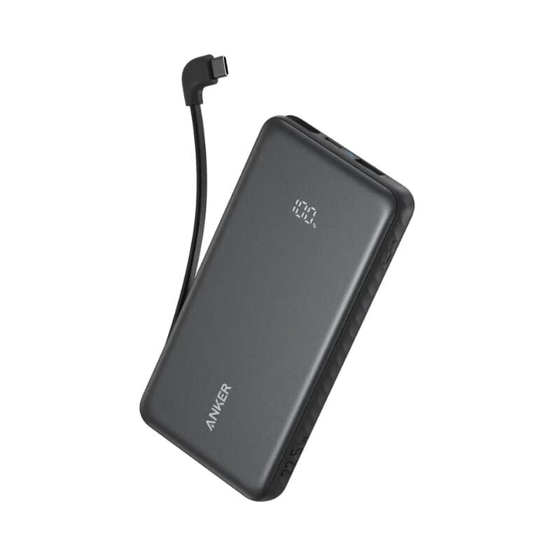 Anker Zolo 10000mAh 22.5W Emergency Charger With Built-in USB-C Cable (Black)