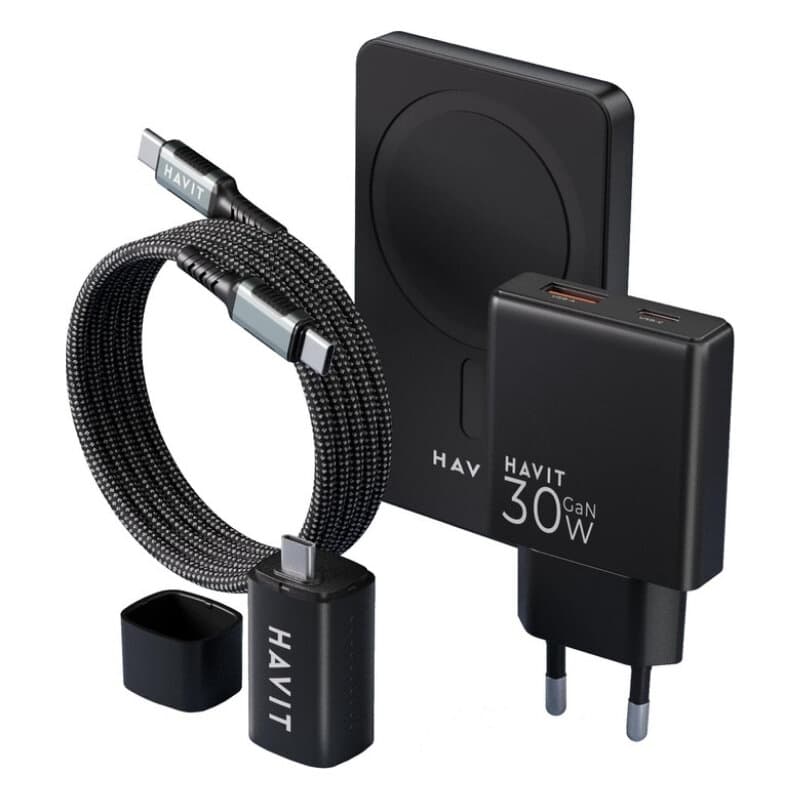 Havit 2024 Gift Kit EU Power Bank (Black + Gray) 3