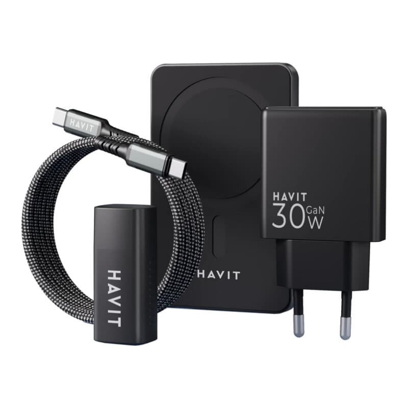 Havit 2024 Gift Kit EU Power Bank (Black + Gray) 1