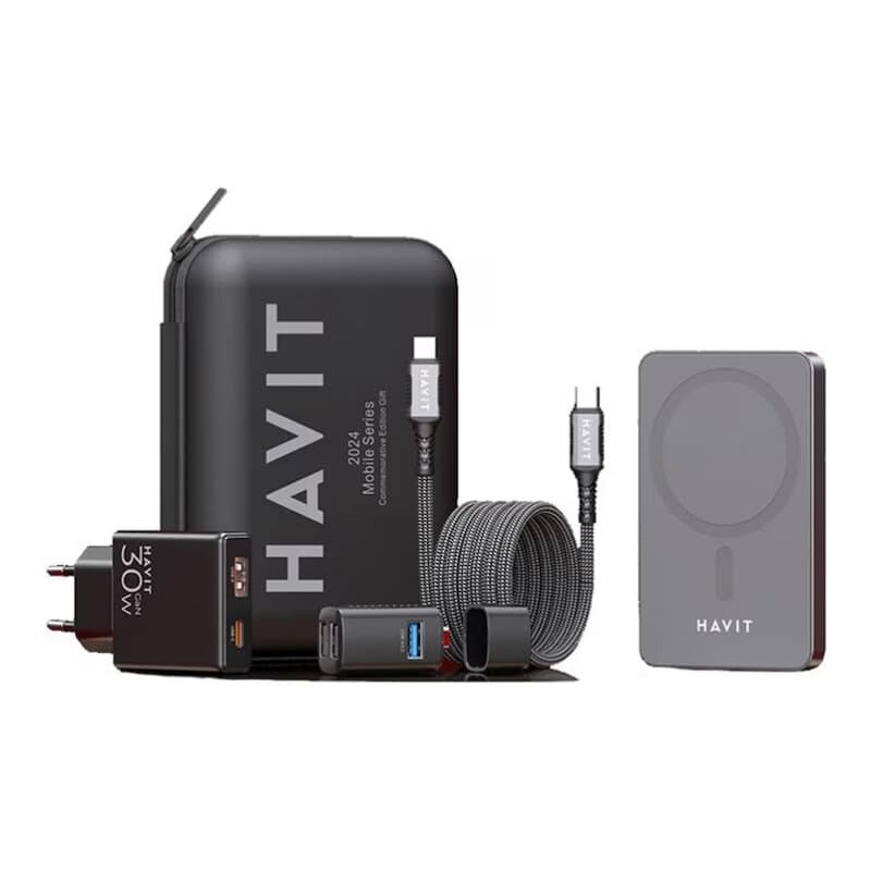 Havit 2024 Gift Kit EU Power Bank (Black + Gray) 2
