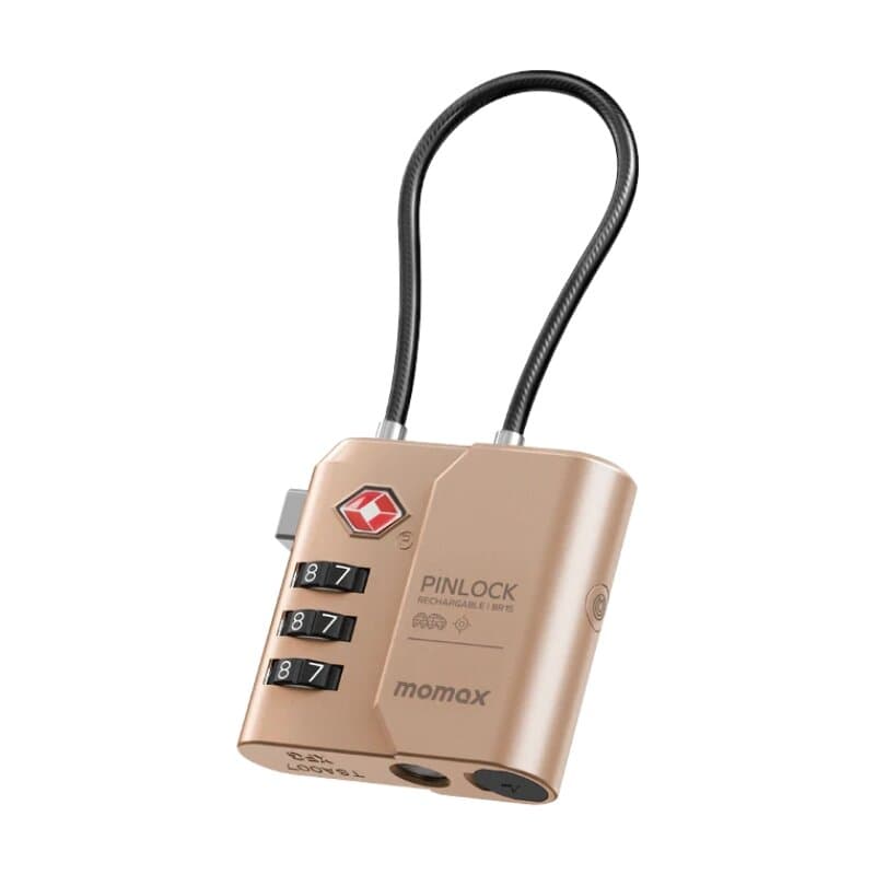 Momax Pinlock TSA Padlock Find my locator (Desert Titanium)
