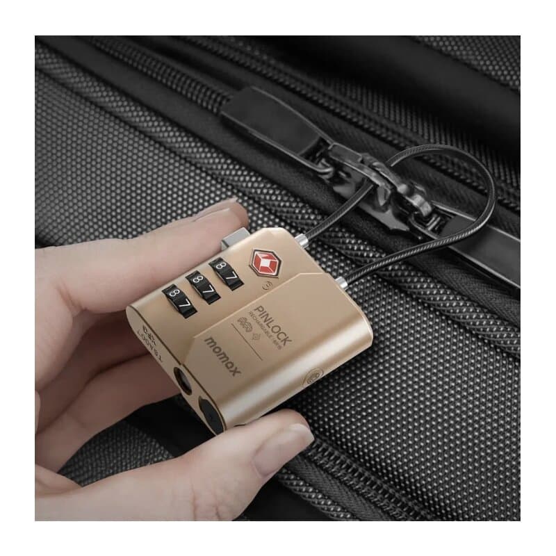 Momax Pinlock TSA Padlock Find my locator (Desert Titanium) 3