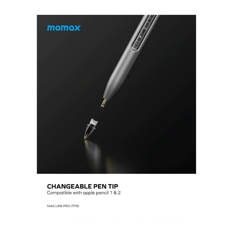Momax Mag.Link Magnetic charging active stylus pen TP9 (Silver) 3