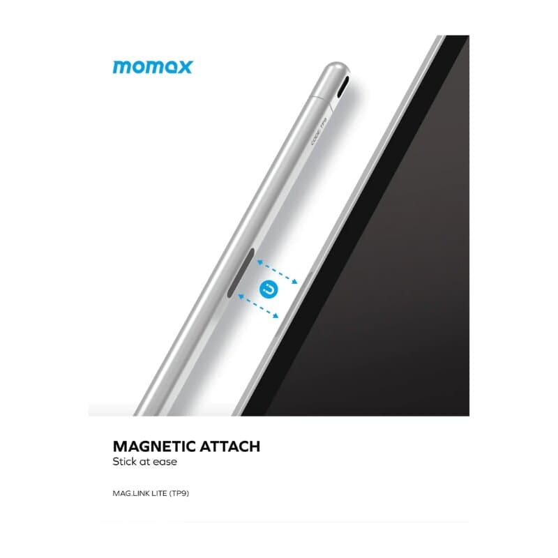 Momax Mag.Link Magnetic charging active stylus pen TP9 (Silver) 4