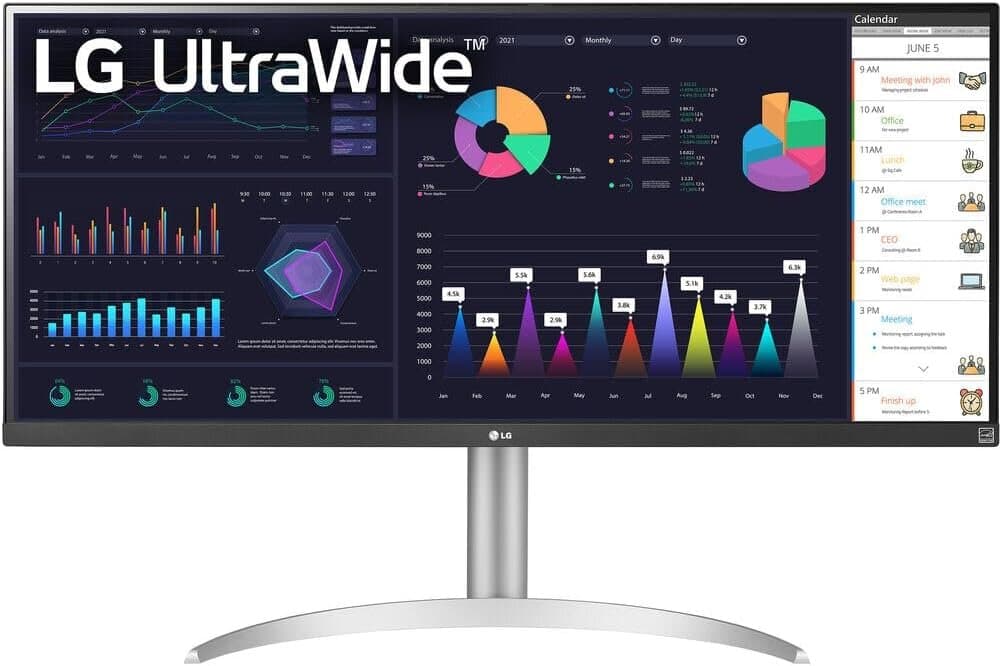 LG 34WQ650-W UltraWide Monitor 34” IPS, FHD, 100Hz, sRGB 99%