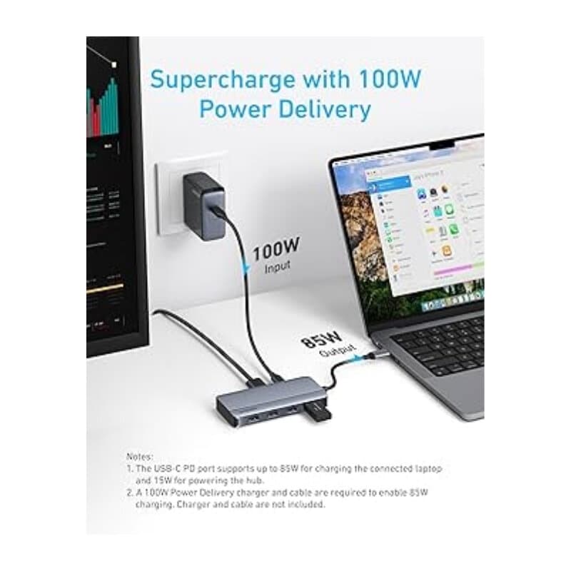Anker USB-C Hub 7-in-1, Dual Display (Gray) 3