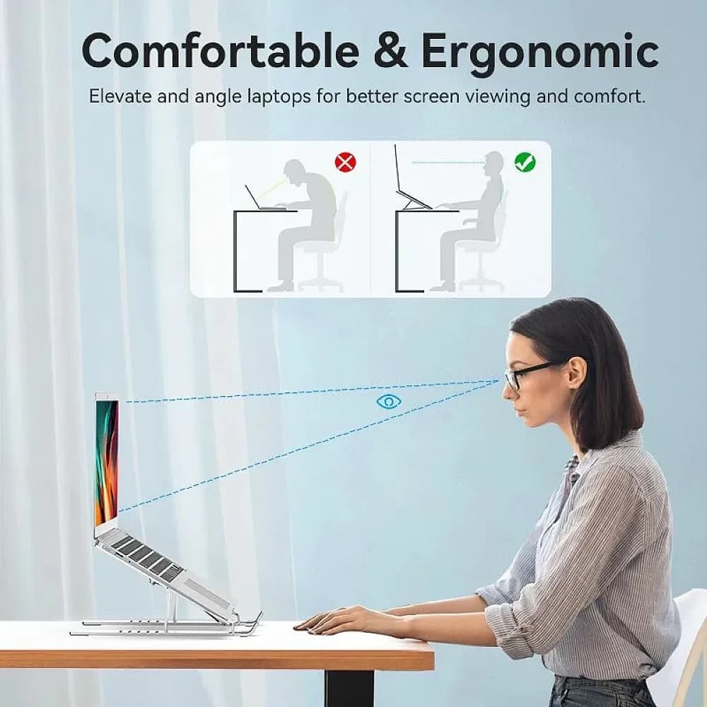 Premium Silver Aluminum Laptop Stand 5