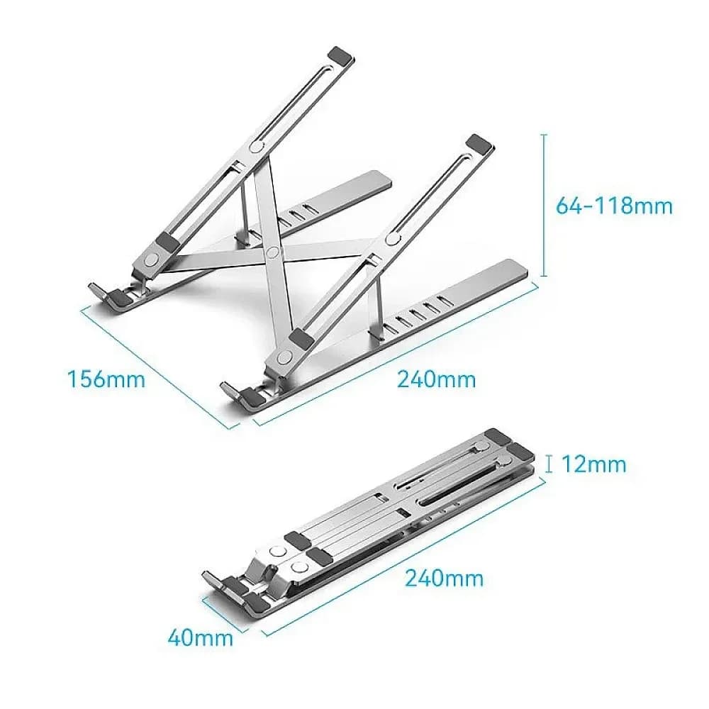 Premium Silver Aluminum Laptop Stand 2