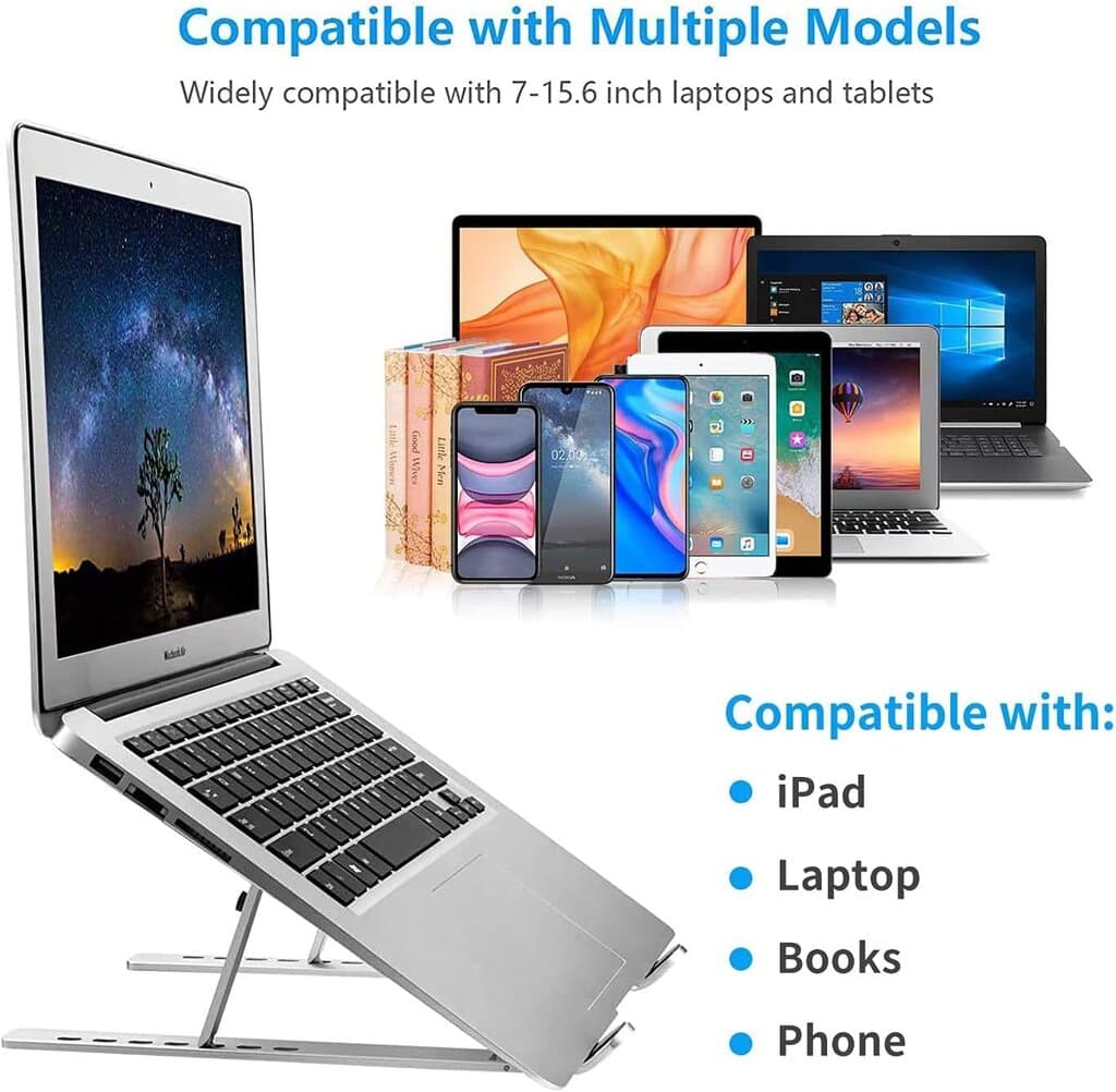 Iron Laptop Stand Silver with Red Sticker 6