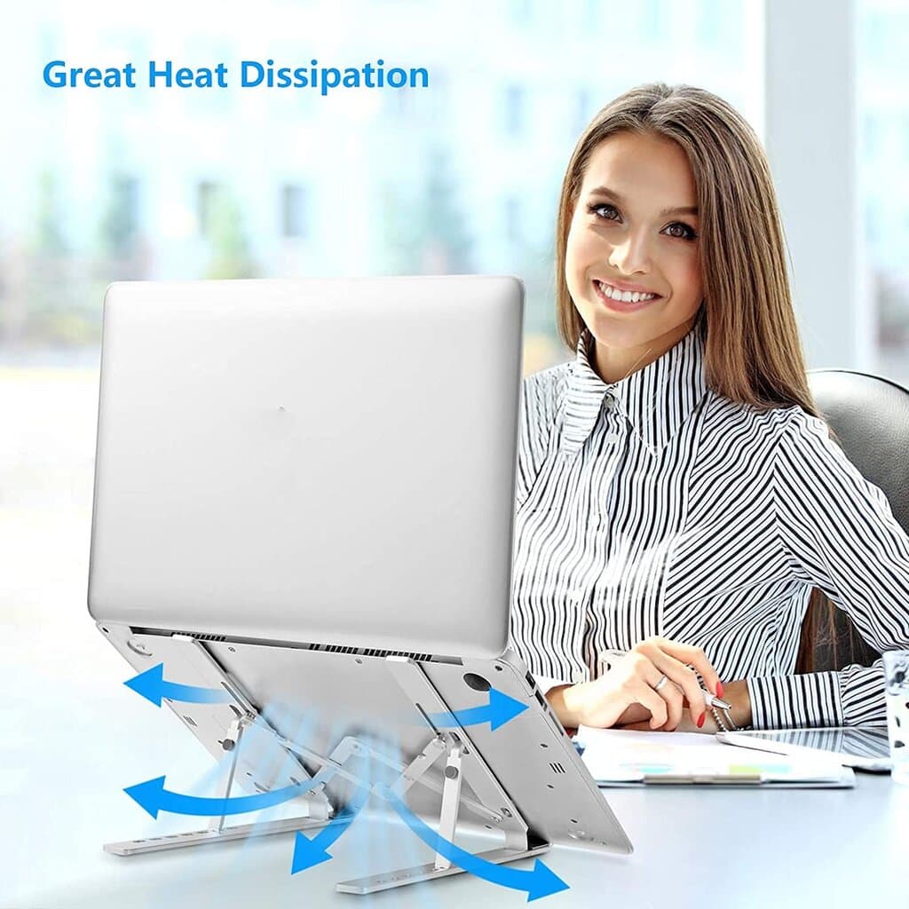 Iron Laptop Stand Silver with Red Sticker 7