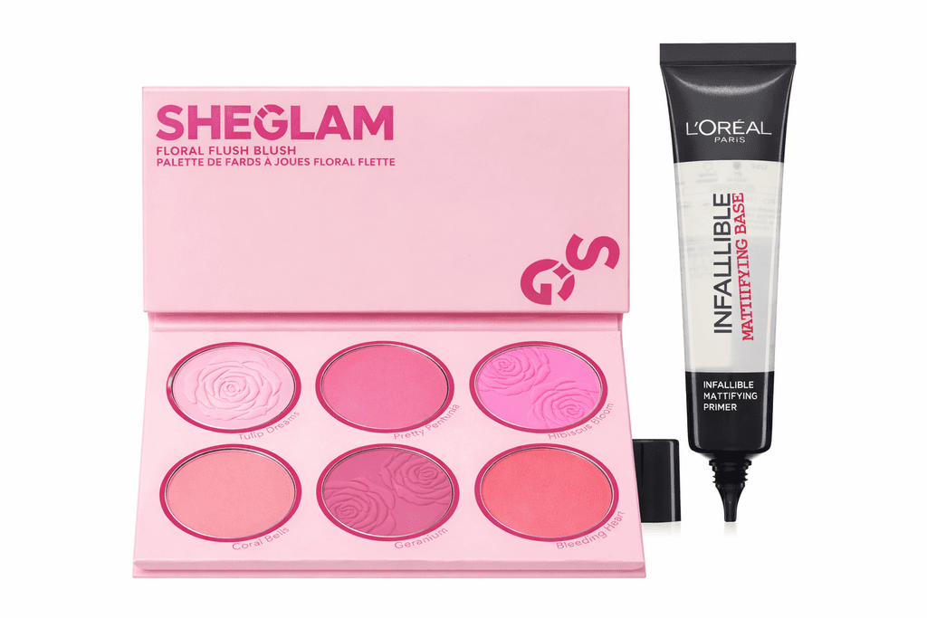 SHEGLAM Floral Flush Blush Palette + L’Oréal Infallible Mattifying Primer Set