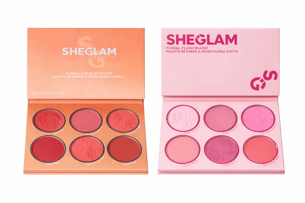 SHEGLAM offical  Floral Flush Blush Palette Set – 2 Palettes (12 Shades Total)