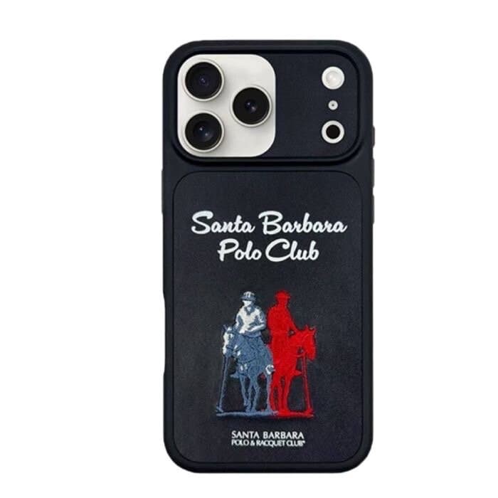 iPhone 17 Pro Max Leather Case, Original Santa Barbara Questa Series Leather Back Cover - Black
