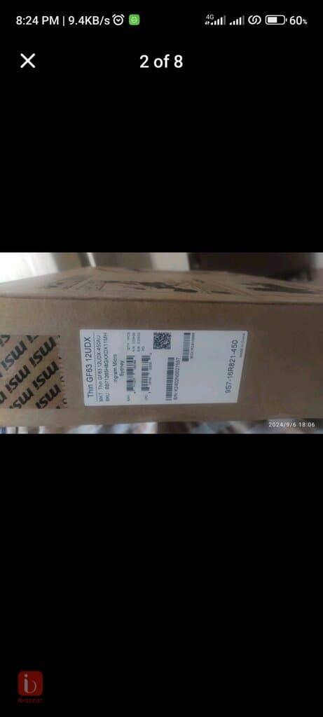 MSI GF 63 Thin 12UDX لۆکی ناو پاکەتە هەڵنەپچڕاوە