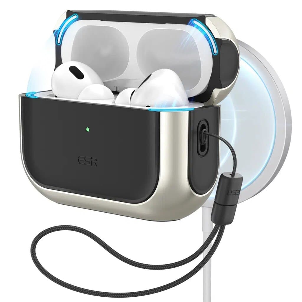 ESR Orbit with HaloLock Magnetic Hybrid Tough Case for AirPods Pro — Titanium 1