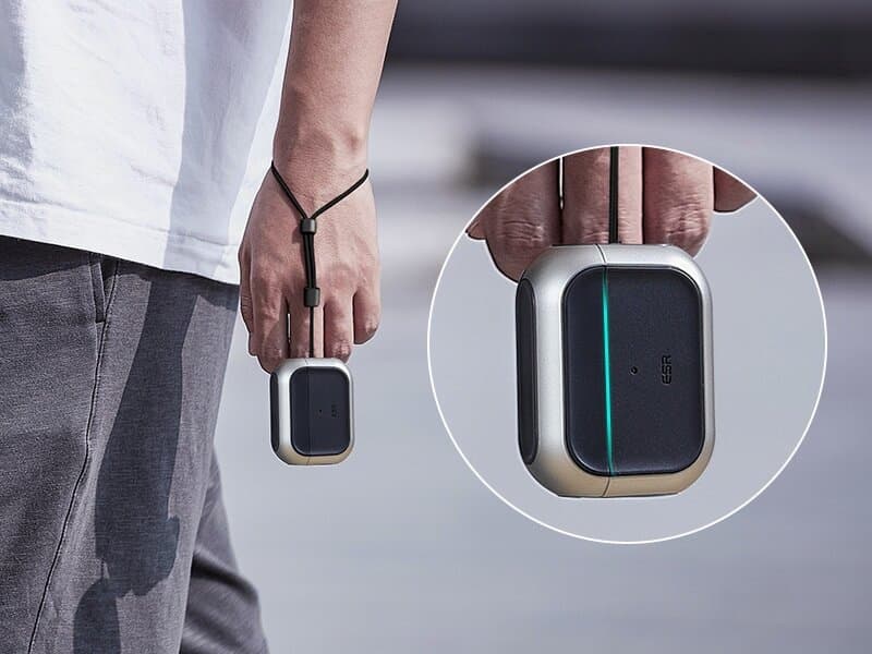 ESR Orbit with HaloLock Magnetic Hybrid Tough Case for AirPods Pro — Titanium 2