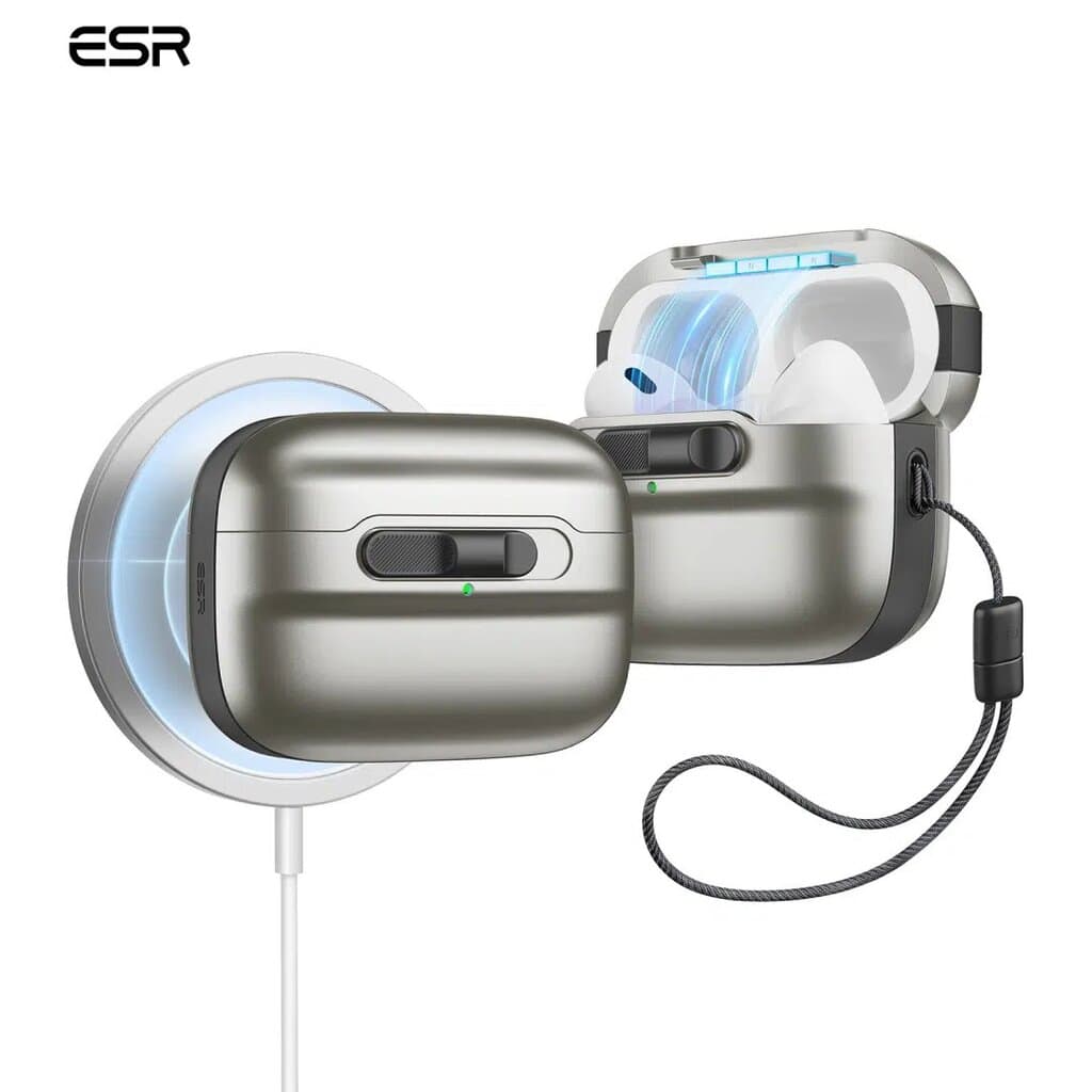 ESR Pulse Magnetic Lock Case (HaloLock), Compatible with AirPods Pro - Titanium 1