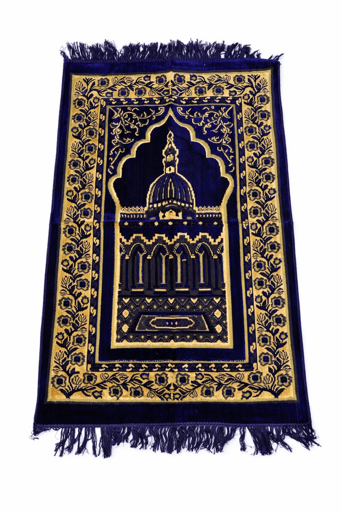 Velvet Prayer Mat (Navy Blue)