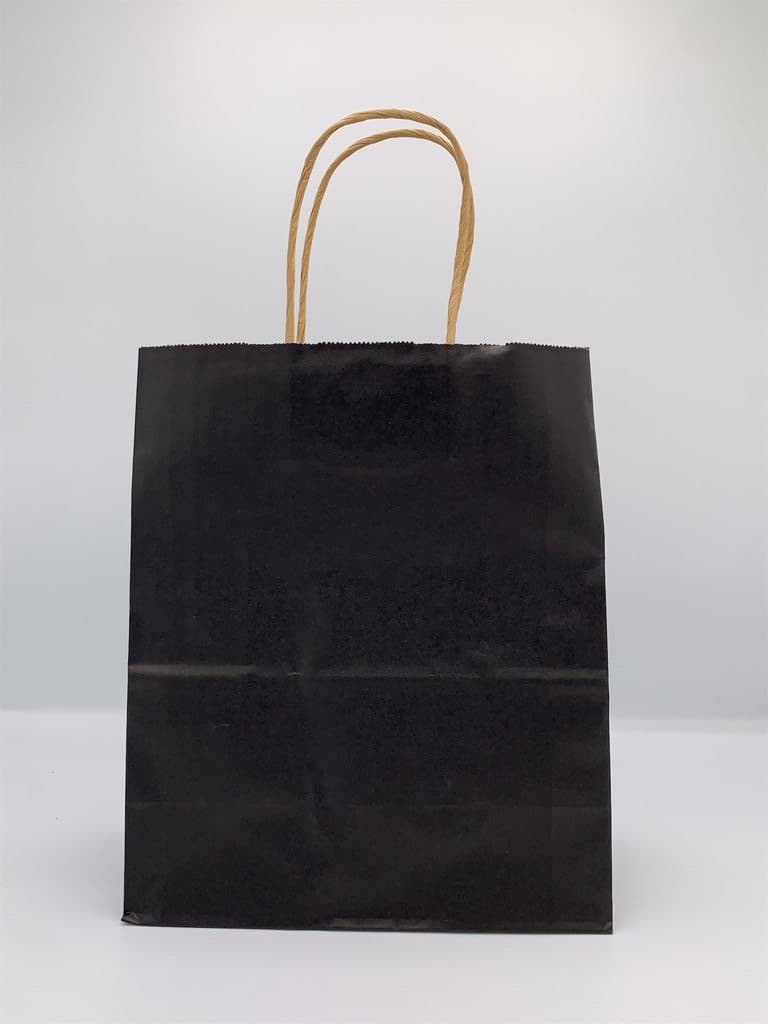 12pcs Paper Bag - Black (L)