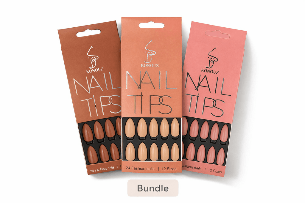 KONOUZ Nude Collection – Shades 10, 05 & 08 Nail Tips Bundle