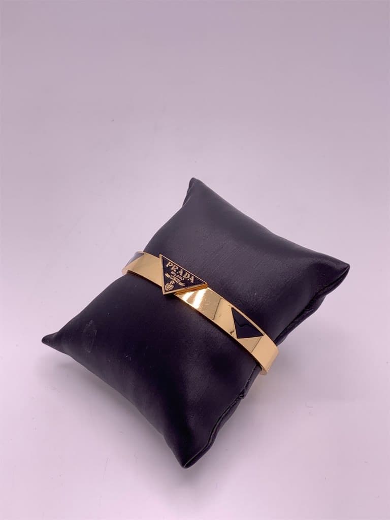 Prada Stainless Steel Zircon Bracelet (Gold) 2