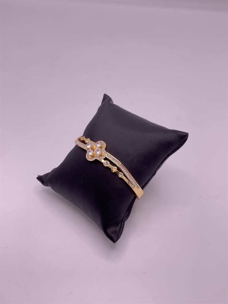 Van Cleef Stainless Steel Zircon Bracelet (Gold) 3
