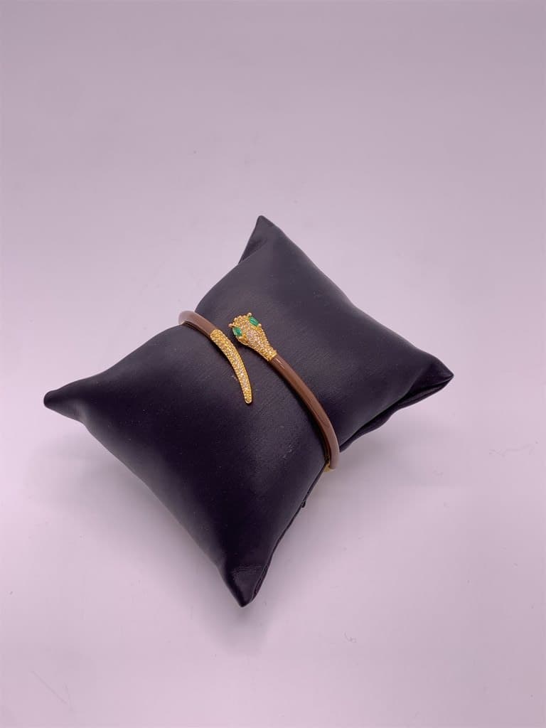 Stainless Steel Zircon Bracelet (Brown)