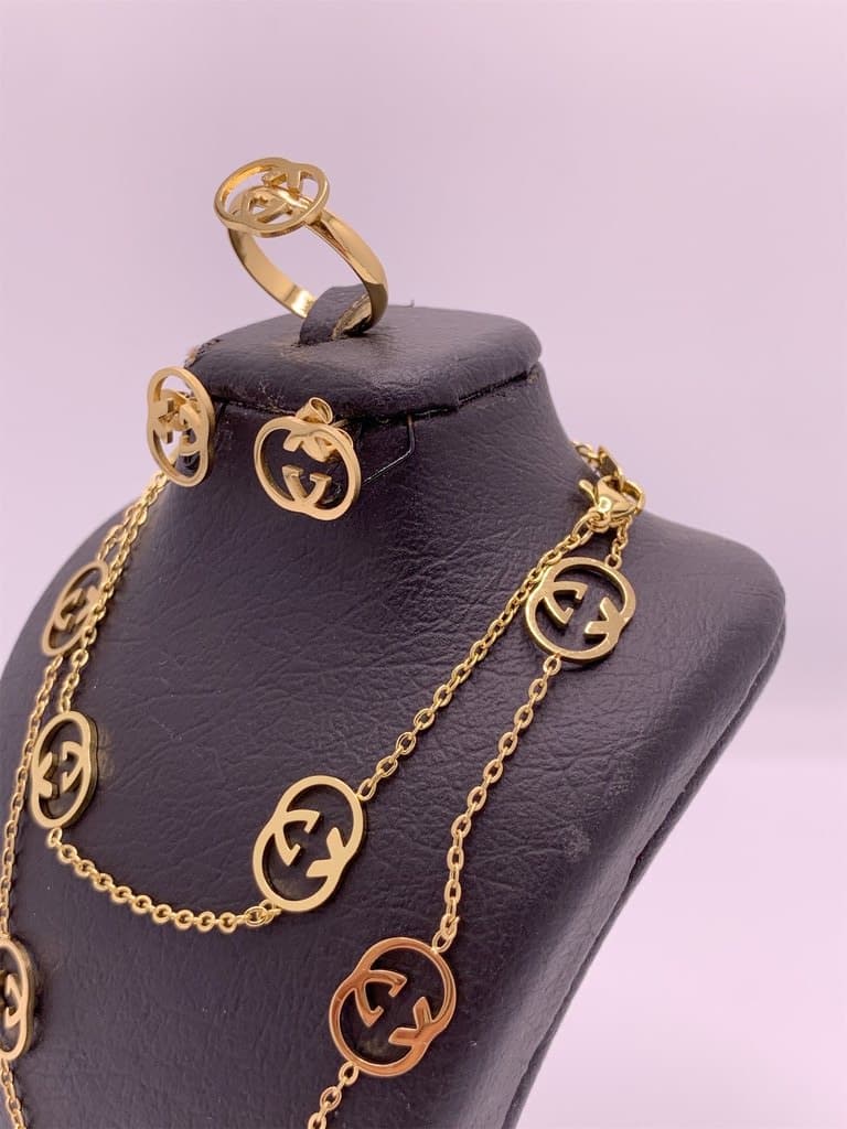 Gucci Inspired Jewelry Set (Gold) 3