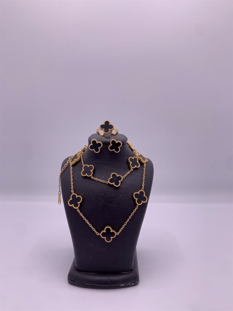 Van Cleef Inspired Jewelry Set (Black)